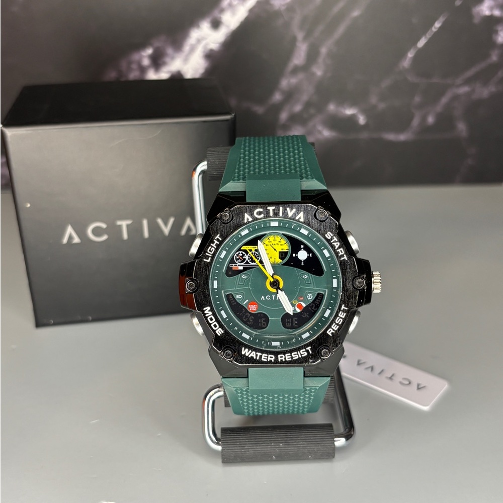 ACTIVA F2 steering wheel watch Green Sport Digital-Analog Watch